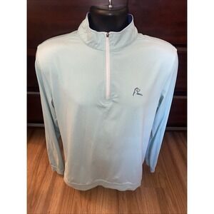 Rhoback 1/4 Zip Pullover Shirt Mens Small Mint Stretch Performance Golf L/S